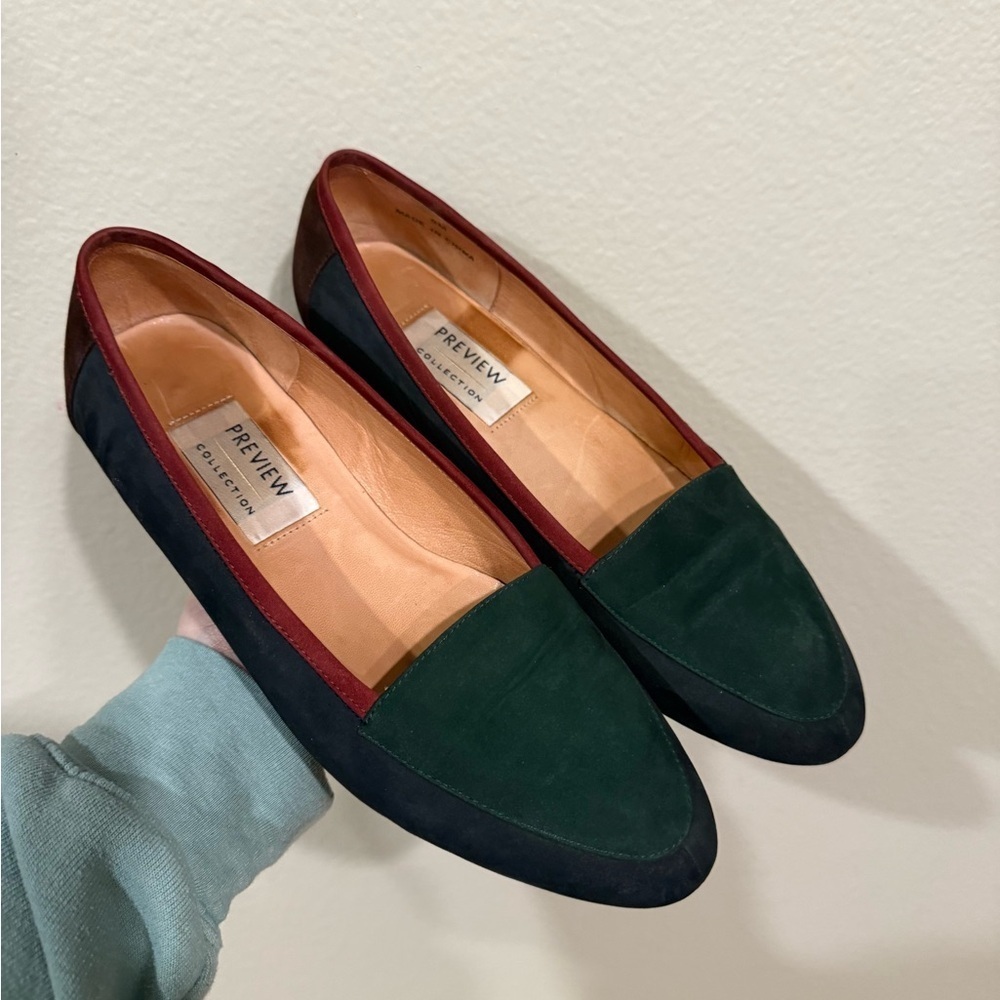 Preview Collection Men's Stylish Green and Red Slip-Ons 8M